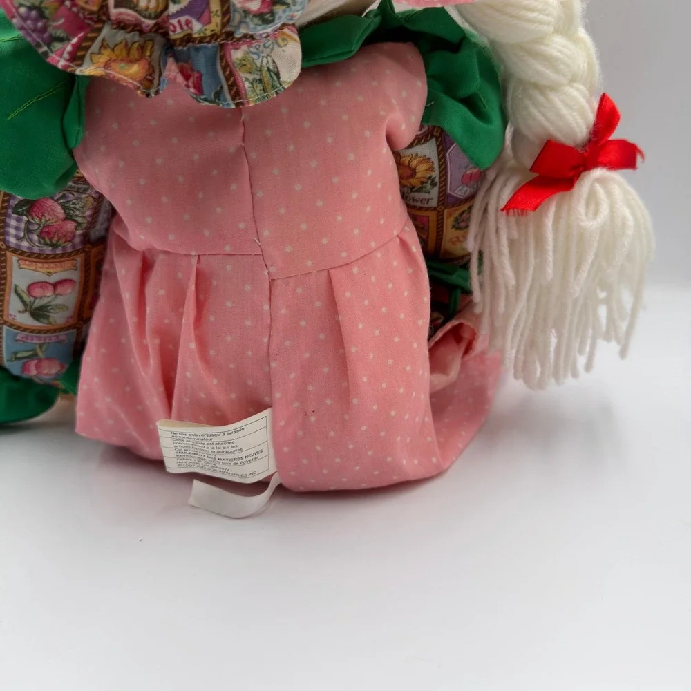 Vintage 1997 Strawberry Blossoms Rag Doll Joelson Industries Pink Floral Bunny